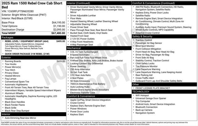 2025 Ram 1500 Rebel Crew Cab 4x4 5'7" Box