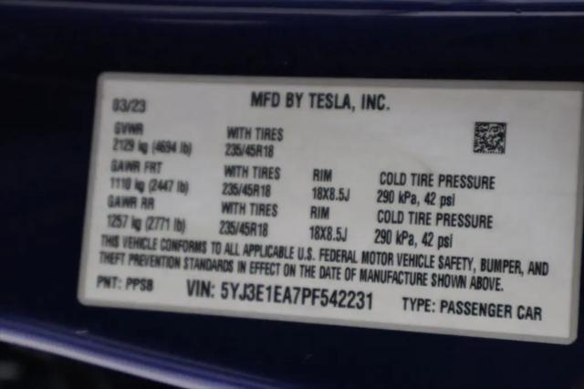 2023 Tesla Model 3 Rear-Wheel Drive