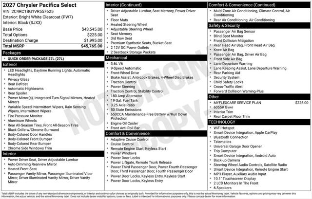 2027 Chrysler Pacifica Select
