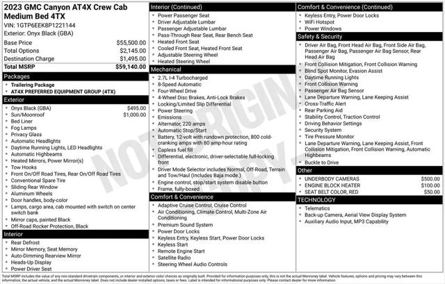 2023 GMC Canyon 4WD Crew Cab Short Box AT4X