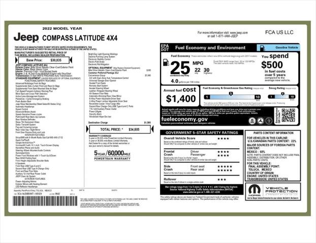 2022 Jeep Compass Latitude 4x4