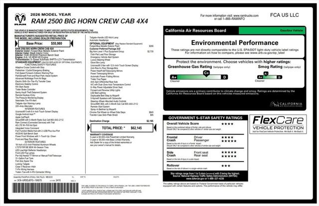 2026 Ram 2500 Big Horn Crew Cab 4x4 6'4" Box