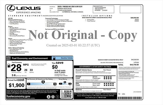 2025 Lexus NX NX 250
