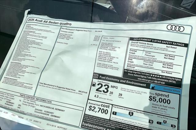 2026 Audi A6 Premium quattro S tronic