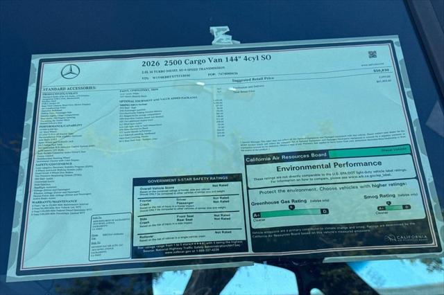 2026 Mercedes-Benz Sprinter 2500 Standard Roof 4-Cyl Diesel