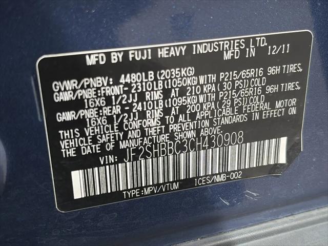 2012 Subaru Forester 2.5X