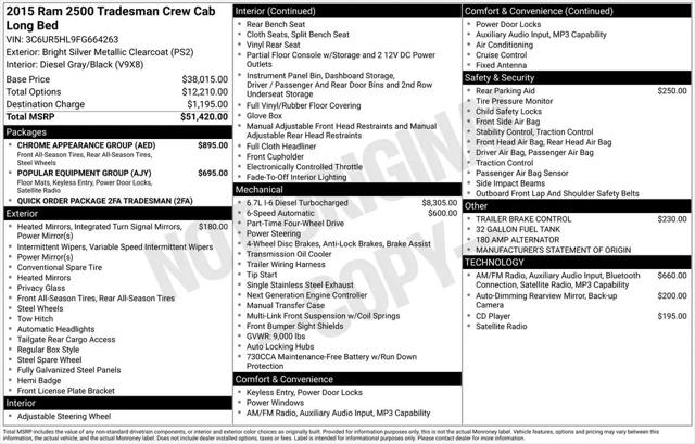 2015 Ram 2500 Tradesman