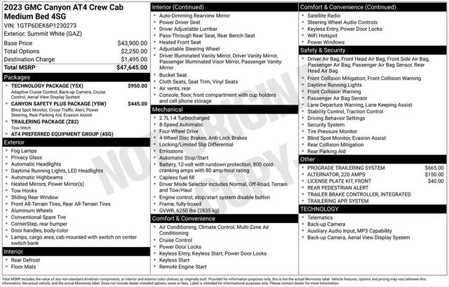 2023 GMC Canyon 4WD Crew Cab Short Box AT4