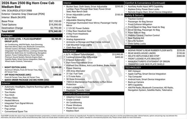 2026 Ram 2500 Big Horn Crew Cab 4x4 64 Box