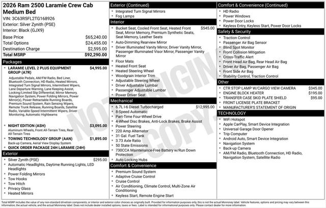 2026 Ram 2500 Laramie Crew Cab 4x4 6'4" Box