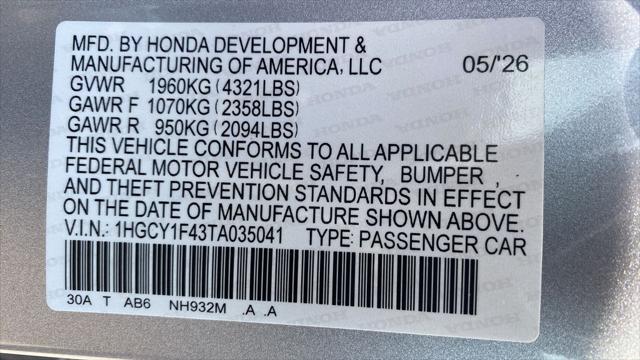 2026 Honda Accord Sedan SE