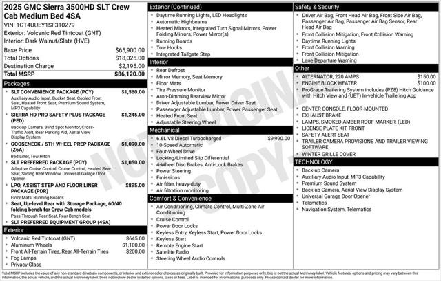 2025 GMC Sierra 3500HD 4WD Crew Cab Standard Bed SLT