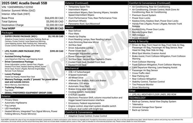 2025 GMC Acadia Denali AWD