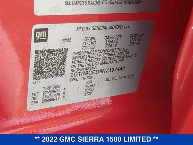 2022 GMC Sierra 1500 Limited 4WD Double Cab Standard Box Elevation