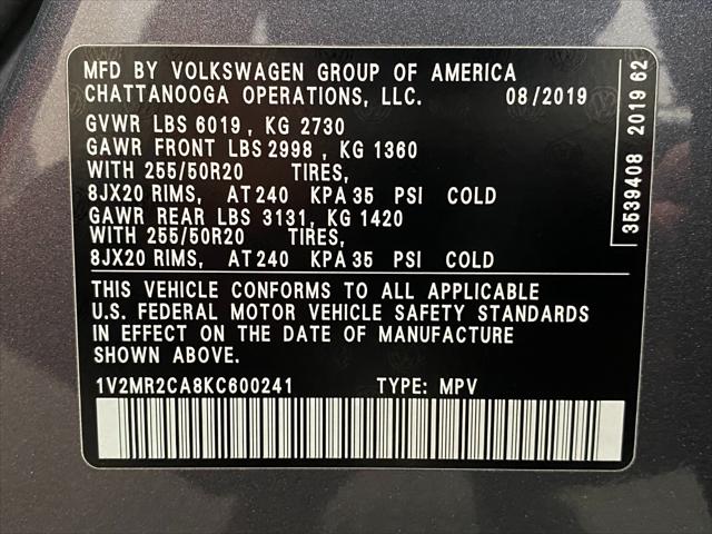 2019 Volkswagen Atlas 3.6L V6 SEL