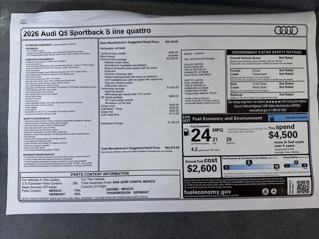2026 Audi Q5 Sportback Premium Plus TFSI quattro S tronic