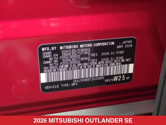 2026 Mitsubishi Outlander SE 1.5T 2WD
