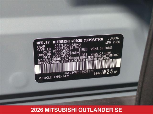 2026 Mitsubishi Outlander SE 1.5T 2WD