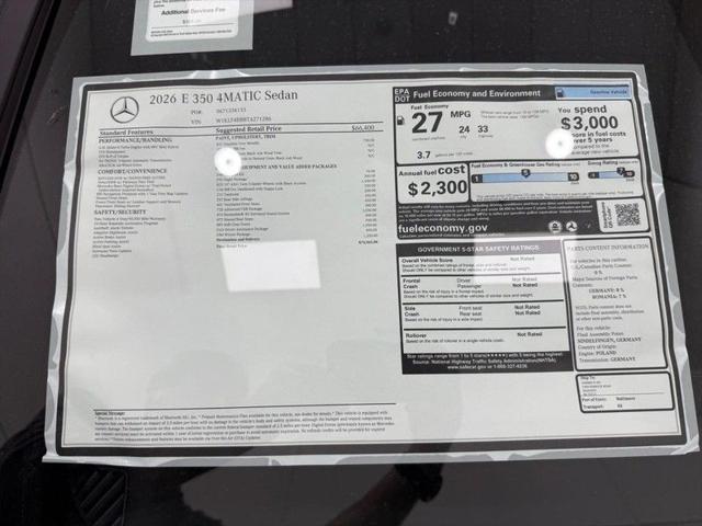 2026 Mercedes-Benz E 350 E 350