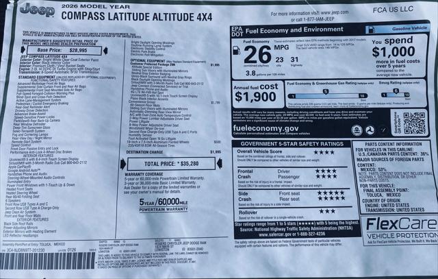 2026 Jeep Compass Latitude Altitude