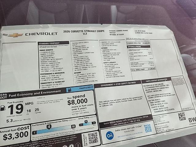 2026 Chevrolet Corvette Stingray Coupe, 1LT, RWD