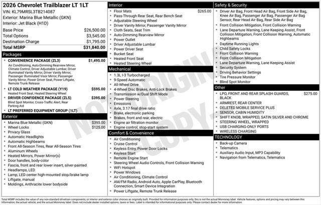 2026 Chevrolet TrailBlazer AWD LT