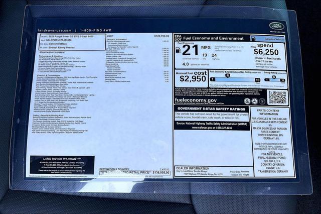 2026 Land Rover Range Rover P400 SE 7 Seat
