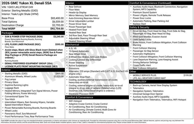 2026 GMC Yukon XL 2WD Denali