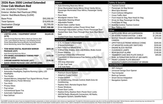 2026 Ram 3500 Limited Mega Cab 4x4 6'4" Box