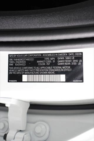 2026 Volvo XC60 Plug-In Hybrid Plus, T8 AWD Electric/Gasoline, Dark