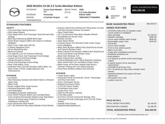 2026 Mazda CX-50 2.5 Turbo Meridian Edition