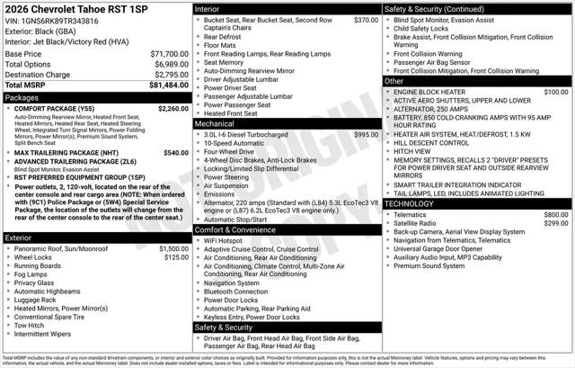 2026 Chevrolet Tahoe 4WD RST