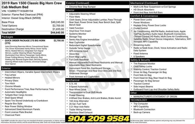 2019 Ram 1500 Classic Big Horn Crew Cab 4x2 6'4" Box