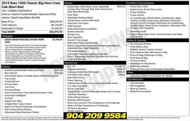 2019 Ram 1500 Classic Big Horn Crew Cab 4x2 5'7" Box