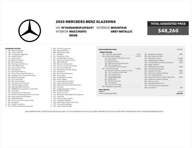 2023 Mercedes-Benz GLA-CLASS 4MATIC