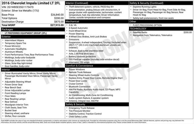 2016 Chevrolet Impala Limited LT