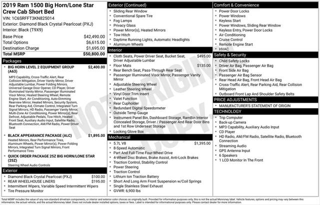 2019 Ram 1500 Big Horn/Lone Star Crew Cab 4x4 5'7" Box