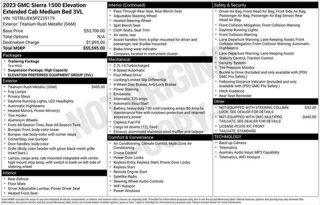 2023 GMC Sierra 1500 4WD Double Cab Standard Box Elevation with 3VL