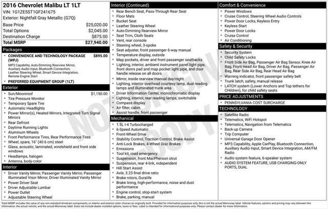 2016 Chevrolet Malibu 1LT