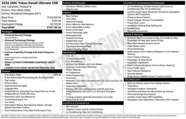 2026 GMC Yukon 4WD Denali Ultimate