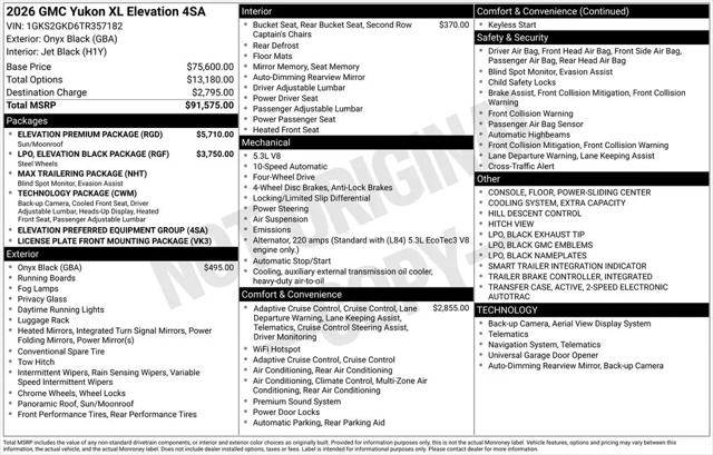 2026 GMC Yukon XL 4WD Elevation