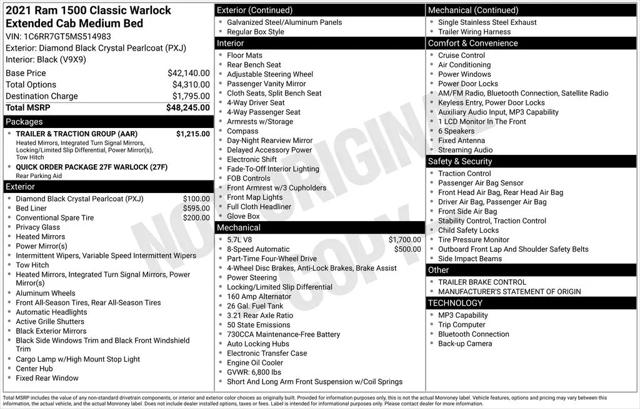 2021 Ram 1500 Warlock Quad Cab 4x4 6'4" Box