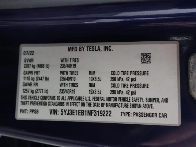 2022 Tesla Model 3 Long Range Dual Motor All-Wheel Drive