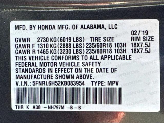 2019 Honda Odyssey EX