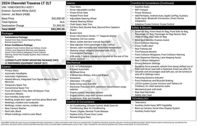 2024 Chevrolet Traverse AWD LT