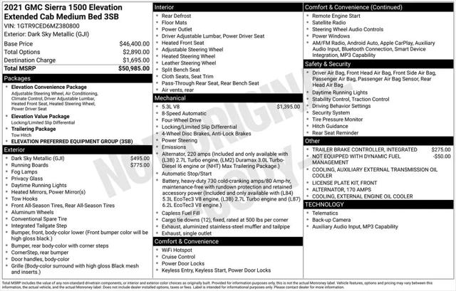 2021 GMC Sierra 1500 4WD Double Cab Standard Box Elevation