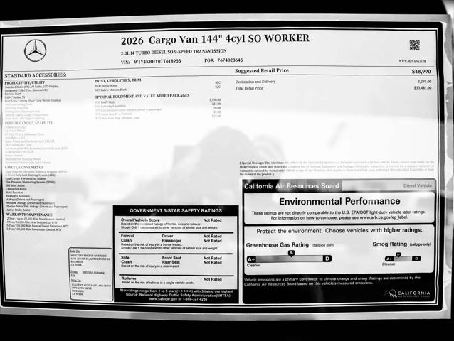 2026 Mercedes-Benz Sprinter 2500 Standard Roof 4-Cyl Diesel