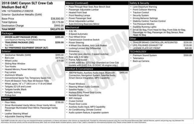 2018 GMC Canyon SLT