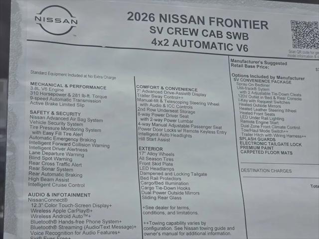 2026 Nissan Frontier Crew Cab SV 4x2