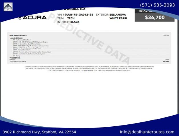 2016 Acura TLX Tech for sale in Stafford, VA